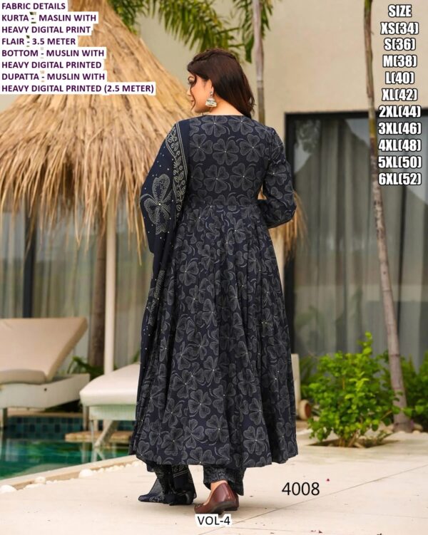 Women's Festival Wear Readymade Muslin Anarkali Suits Collection Crafted Digital Print All Over