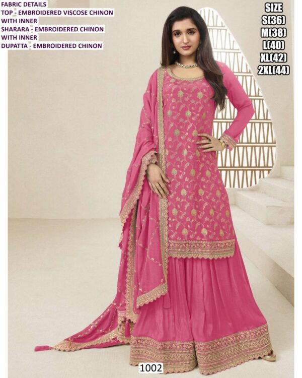 Our Classic And Embellished Viscose Chinon Salwar Kameez (Plazo Suit) Collection 2026