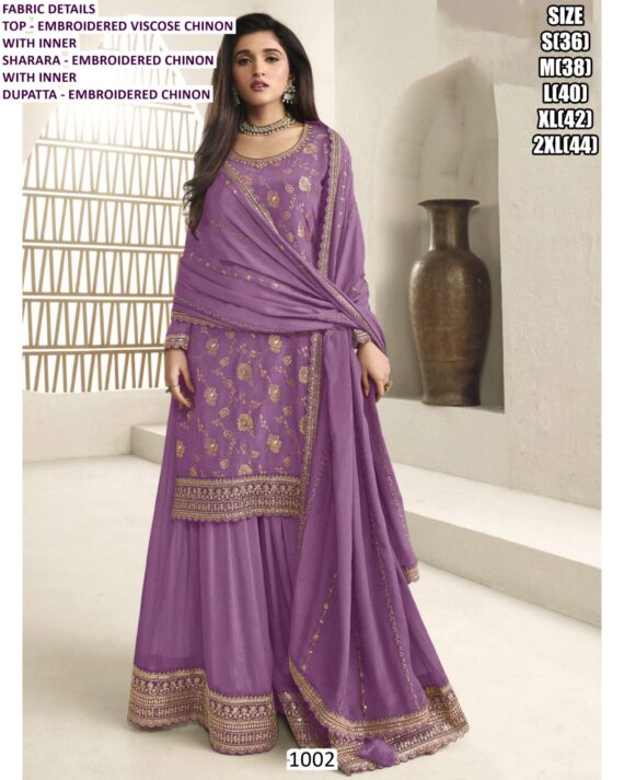 Our Classic And Embellished Viscose Chinon Salwar Kameez (Plazo Suit) Collection 2026