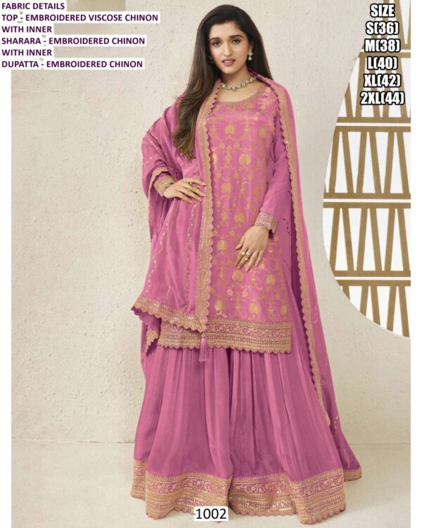 Our Classic And Embellished Viscose Chinon Salwar Kameez (Plazo Suit) Collection 2026