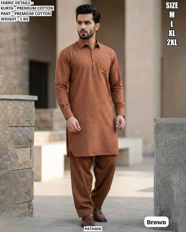 Elegant Premium Cotton Men's Wear Pathani Kurta Pajama Sets For Any Functions