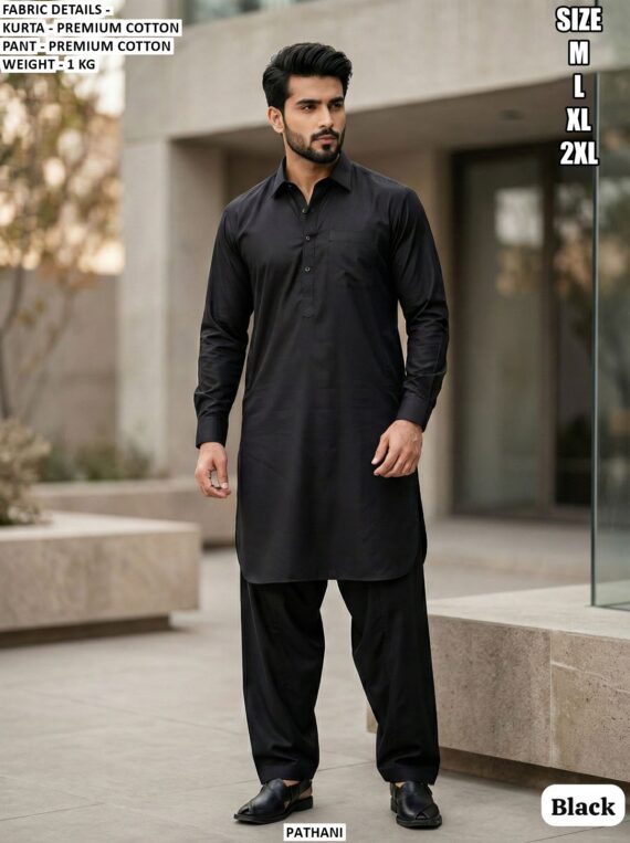 Elegant Premium Cotton Men's Wear Pathani Kurta Pajama Sets For Any Functions