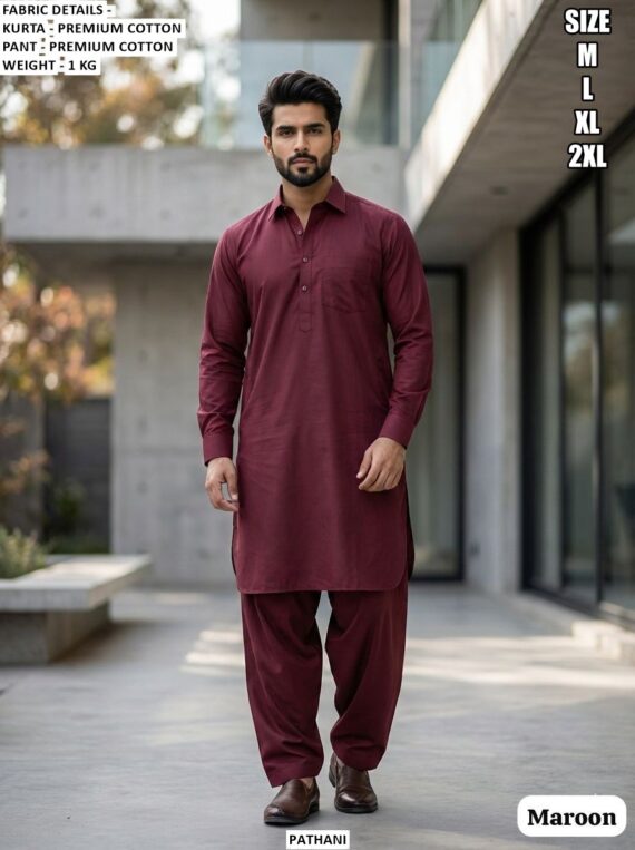Elegant Premium Cotton Men's Wear Pathani Kurta Pajama Sets For Any Functions