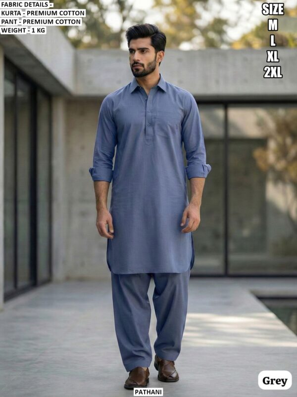 Elegant Premium Cotton Men's Wear Pathani Kurta Pajama Sets For Any Functions