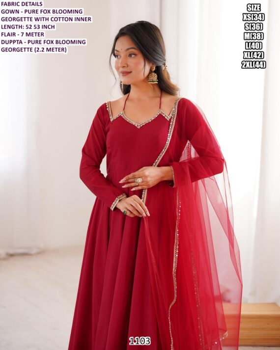 Presenting Plain Faux Blooming Georgette Anarkali Suits In New Fancy Style!