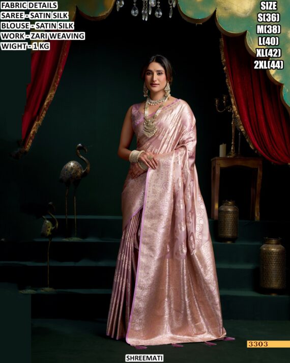 Introducing Our Satin Silk Zari Weaving Sarees — Crafted For Women Who Love Rich Shine