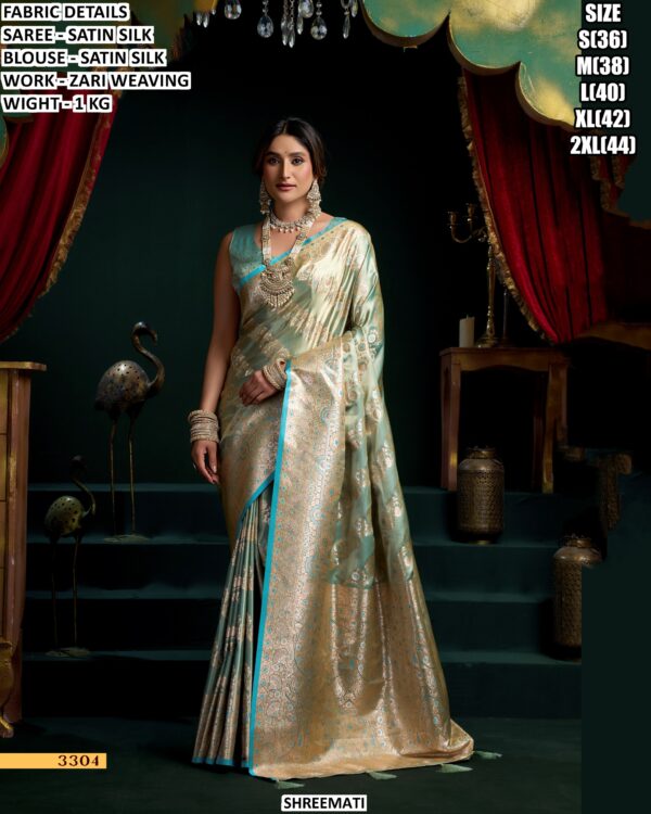 Introducing Our Satin Silk Zari Weaving Sarees — Crafted For Women Who Love Rich Shine