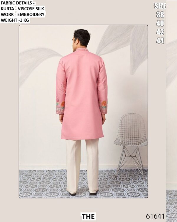 Make Every Celebration Unforgettable In This Embroidered Viscose Silk Men’s Kurtas (Only)