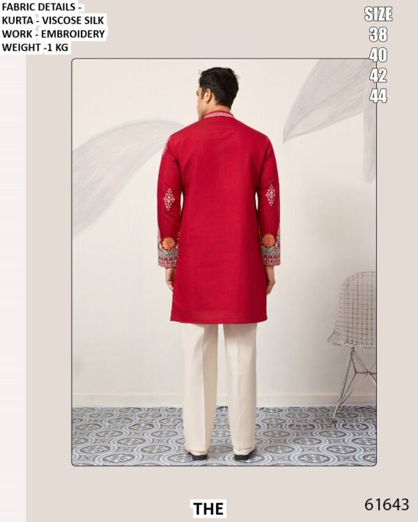 Make Every Celebration Unforgettable In This Embroidered Viscose Silk Men’s Kurtas (Only)