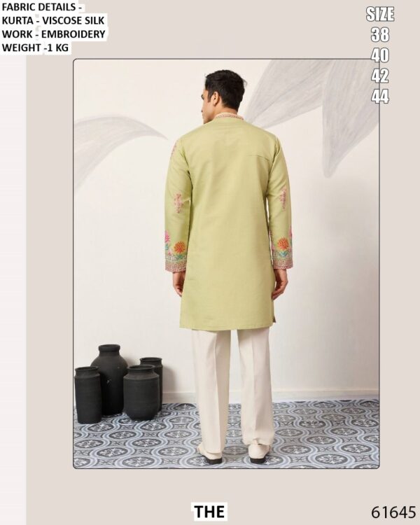 Make Every Celebration Unforgettable In This Embroidered Viscose Silk Men’s Kurtas (Only)