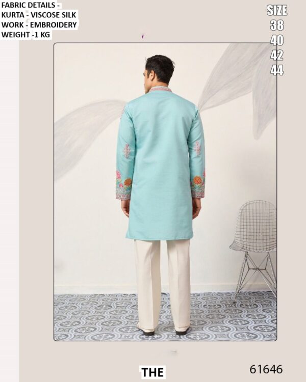 Make Every Celebration Unforgettable In This Embroidered Viscose Silk Men’s Kurtas (Only)