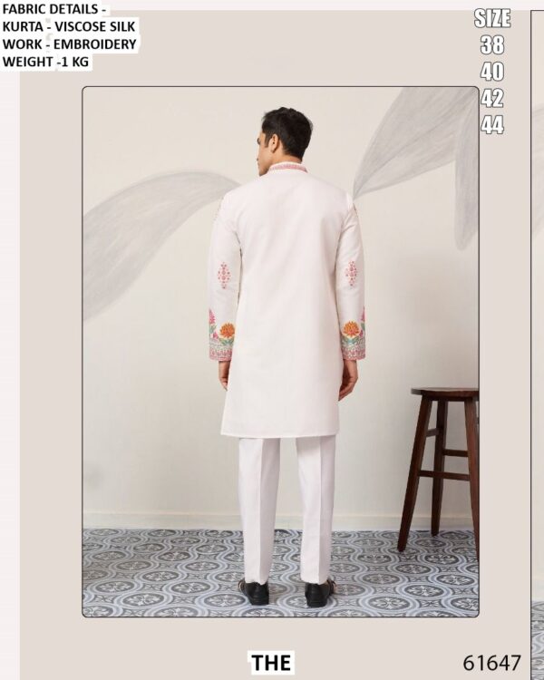 Make Every Celebration Unforgettable In This Embroidered Viscose Silk Men’s Kurtas (Only)