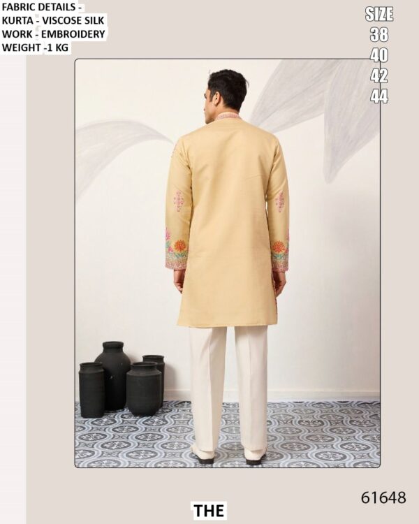 Make Every Celebration Unforgettable In This Embroidered Viscose Silk Men’s Kurtas (Only)