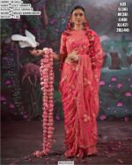 Presenting Gold Shimmer Thread Embroidery Work Festival Wear Designer Sarees