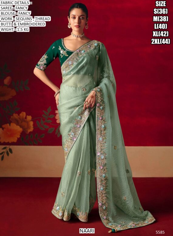 Wedding Wear Fancy Fabric Sarees In Vibrant Colours, Luxurious Work And Bold Designs