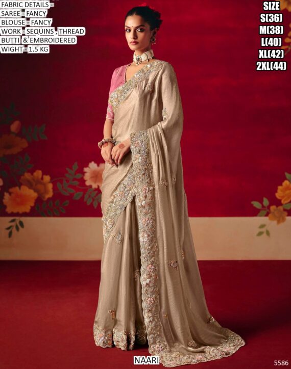 Wedding Wear Fancy Fabric Sarees In Vibrant Colours, Luxurious Work And Bold Designs