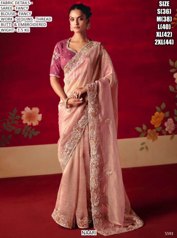 Wedding Wear Fancy Fabric Sarees In Vibrant Colours, Luxurious Work And Bold Designs