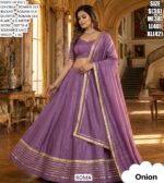 Traditional Indian Wedding Wear Roman Silk Gota And Sequence Lace Lehenga Choli