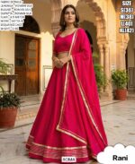 Traditional Indian Wedding Wear Roman Silk Gota And Sequence Lace Lehenga Choli