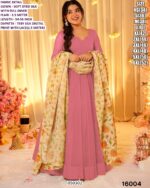 Women’s Premium Flared Silk Anarkali Gown Set with Tebby Silk Dupatta