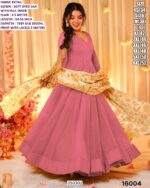 Women’s Premium Flared Silk Anarkali Gown Set with Tebby Silk Dupatta
