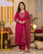 Women's Premium Embroidery Kurti Set Or Gown With Matching Dupatta