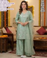 Simar Silk Kurti Suit Set With Organza Dupatta For Womens