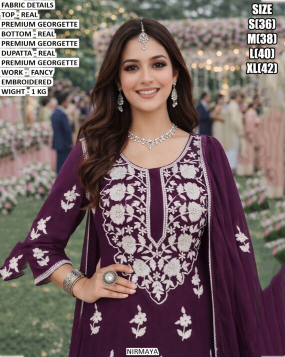 Georgette Embroidered Sharara & Satin Printed Palazzo Suit Collection For Ladies