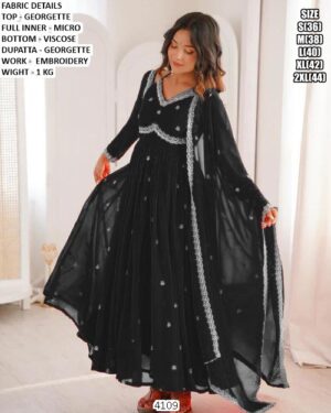 Women's Embroidered Anarkali Suit & Dupatta