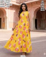 Stylish Cotton Printed Floral Maxi Dress for Women