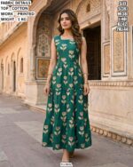 Stylish Cotton Printed Floral Maxi Dress for Women