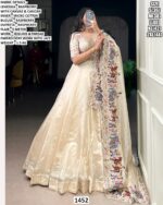 Royal Raspberry Embroidered Lehenga Set With Sequins & Thread Work Dupatta