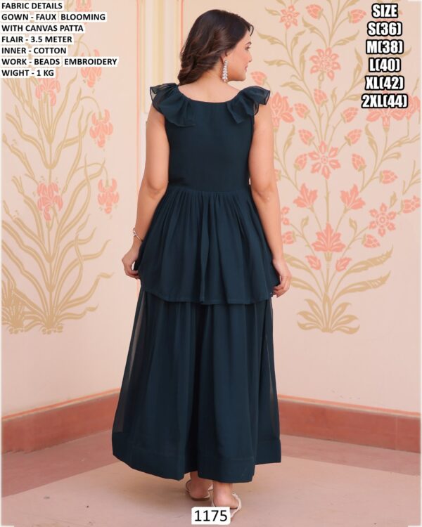 Designer Faux Blooming Embroidered Party Wear Gown