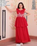 Designer Faux Blooming Embroidered Party Wear Gown