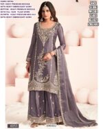 Premium Moss Silk Embroidered Kurta Palazzo Suit Set With Dupatta