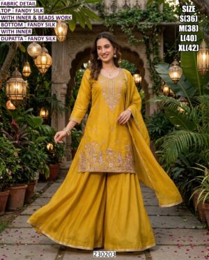 Elegant Fandy Silk Kurti Set with Dupatta | Premium Festive & Party Wear Ethnic Suit for Women