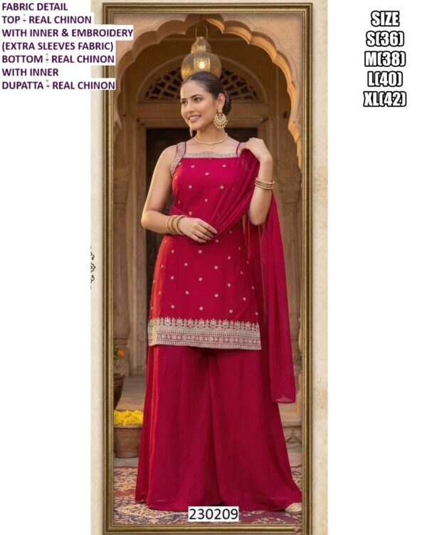 Women’s Vichitra Silk & Chinon Festive Wear Suit Set & Dupatta
