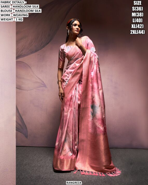 Premium Handloom Silk Saree With Weaving Work