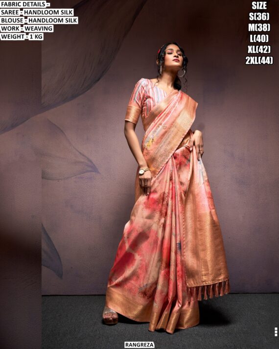 Premium Handloom Silk Saree With Weaving Work