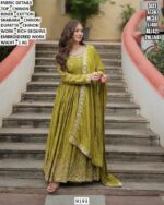 Elegant Chinon Sharara Suit With Rich Sequins Embroidery