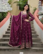 Elegant Chinon Sharara Suit With Rich Sequins Embroidery