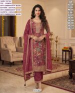 Elegant Chinon Thread Embroidered Kurti  Set with Dupatta