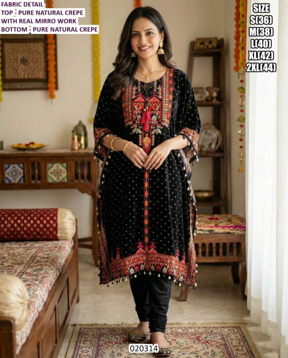 Premium Embroidered Kurti Pant Set for Women