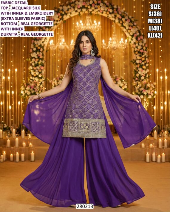 Designer Chinon Silk & Georgette Party Wear Suit Set for Women