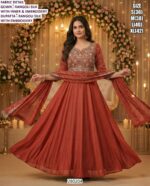 Premium Embroidered Silk Ethnic Gown for Women