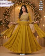 Premium Embroidered Silk Ethnic Gown for Women