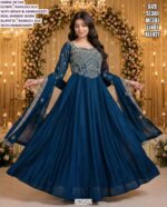 Premium Embroidered Silk Ethnic Gown for Women