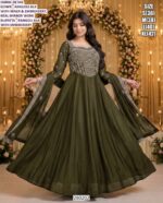 Premium Embroidered Silk Ethnic Gown for Women