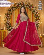 Premium Embroidered Silk Ethnic Gown for Women