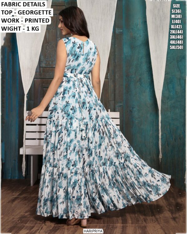 Premium Floral Georgette Maxi Dress for Women | Stylish Printed Summer Long Dress